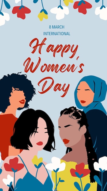 Dia Internacional da Mulher Banner pronto para a história