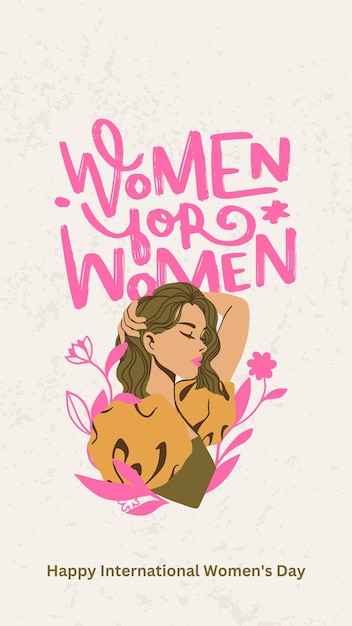 Dia Internacional da Mulher Banner pronto para a história
