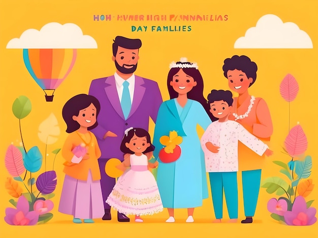 Dia Internacional das Famílias Ilustração plana Imagem AI Gerar Imagem
