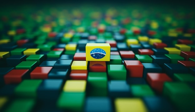 Dia Internacional do Brasil Minimal Brazil dia internacional com fotografia de objetos em miniatura