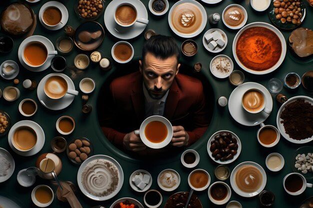 Dia Internacional do Café com um homem