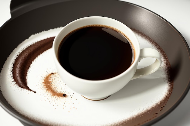 Dia internacional do café em pó de grãos de café moídos à mão para preparar bebidas de café e saborear deliciosos