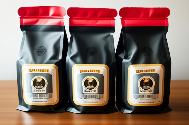 Dia internacional do café Sacos de café instantâneo fáceis de transportar, ao contrário dos grãos de café artesanais tradicionais