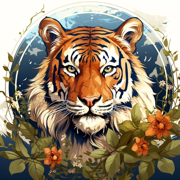 Dia Internacional do Tigre 29 de julho Modelo para o seu projeto Ilustração da cabeça do tigre melhor tigre