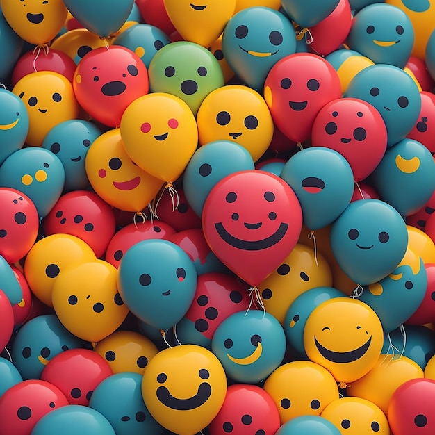 día internacional de la sonrisa globos de cara feliz celebración de cumpleaños