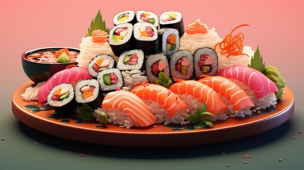 El Día Internacional del Sushi 17 de junio: dibujos animados en 3D y IA generativa