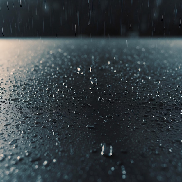 Foto un día lluvioso con gotas de lluvia en el suelo