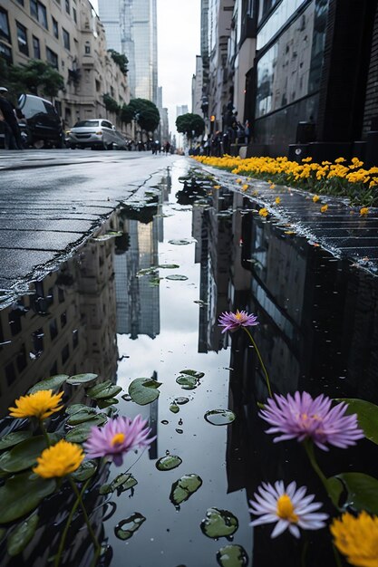 día lluvioso urbano