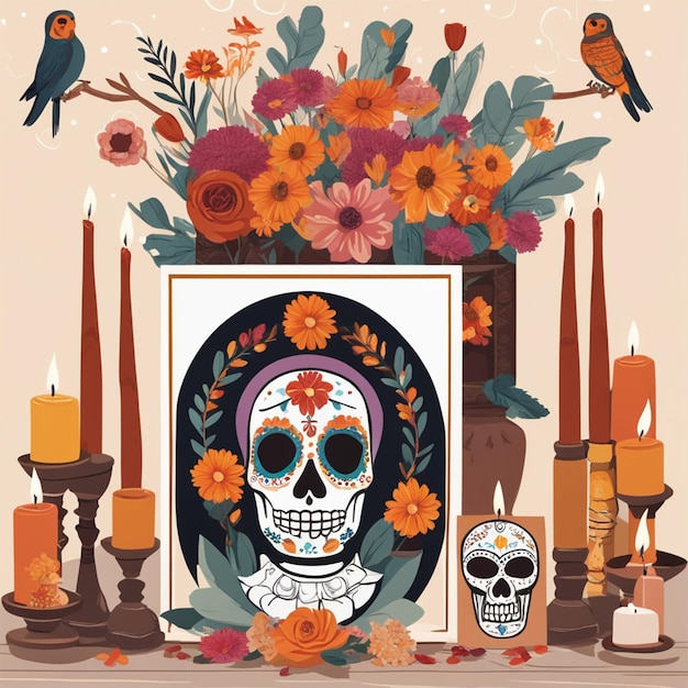 Día de muertos alterar ilustración