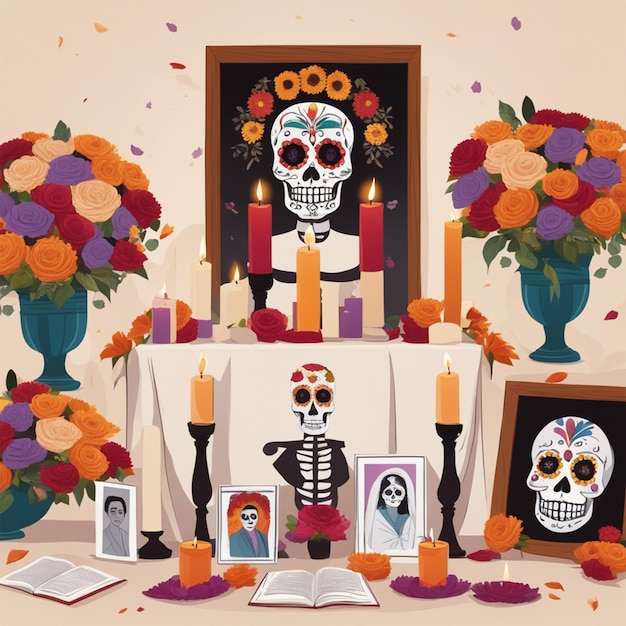 Foto día de muertos alterar ilustración