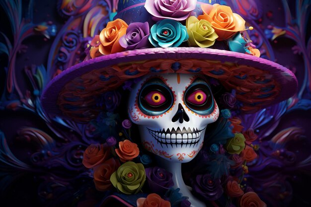 Foto el día de los muertos se celebra principalmente en méxico en noviembre.