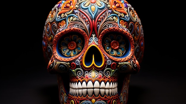 Día de Muertos Cráneo mexicano Cabeza de esqueleto