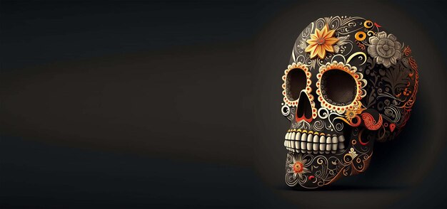 Dia de Los Muertos Día de los muertos con calavera de azúcar generativa ai