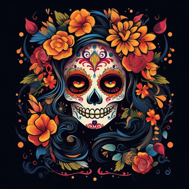 dia de los Muertos dia de los muertos calavera flores