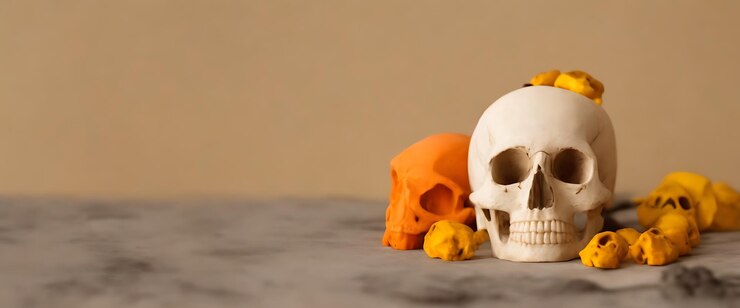 Día de los Muertos El Dia de Muertos Celebración con fondo de calavera