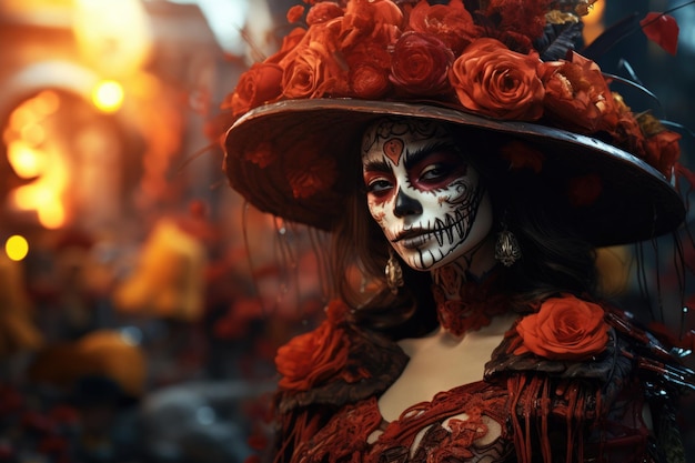 Día de los muertos día de los muertos mascarada maquillaje festival de susto