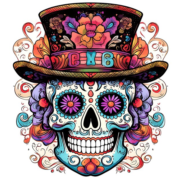 Dia de los Muertos Día de los muertos Tradicional floral mexicano Cráneo de azúcar o fiesta de Halloween