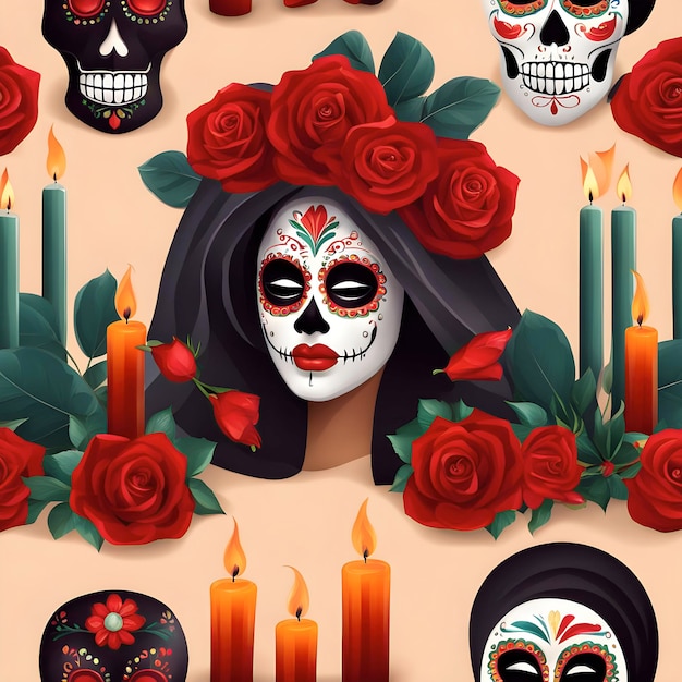 día de muertos niña tradición festiva mexicana