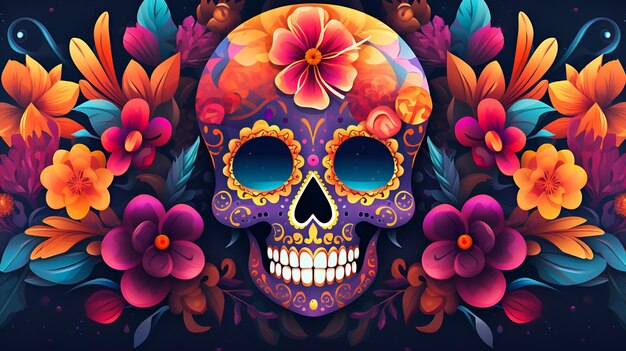 Foto dia de los muertos o el día de los muertos papel pintado de vacaciones