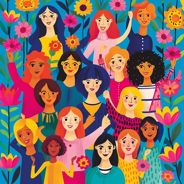 Día de la Mujer Día de las Madres arte de ilustración de poder femenino