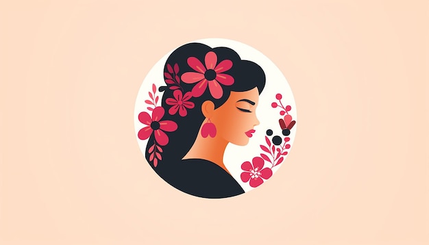 dia de la mujer emprendedora logo minimalista 2d