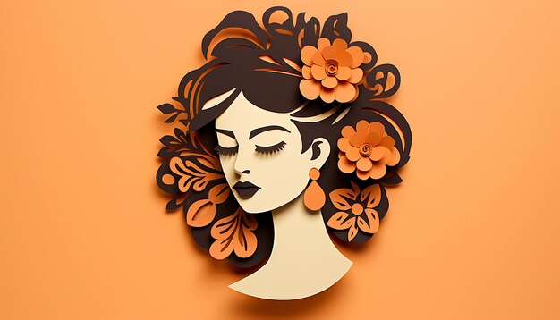 dia de la mujer emprendedora papel en capas diseño minimalista