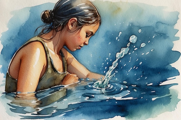 Día Mundial del Agua el 22 de marzo Ilustración vectorial de fondo azul