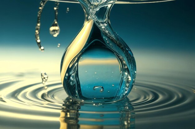 Día Mundial del Agua con el lanzamiento de un primer plano de una bola de cristal con reflejo de vidrio