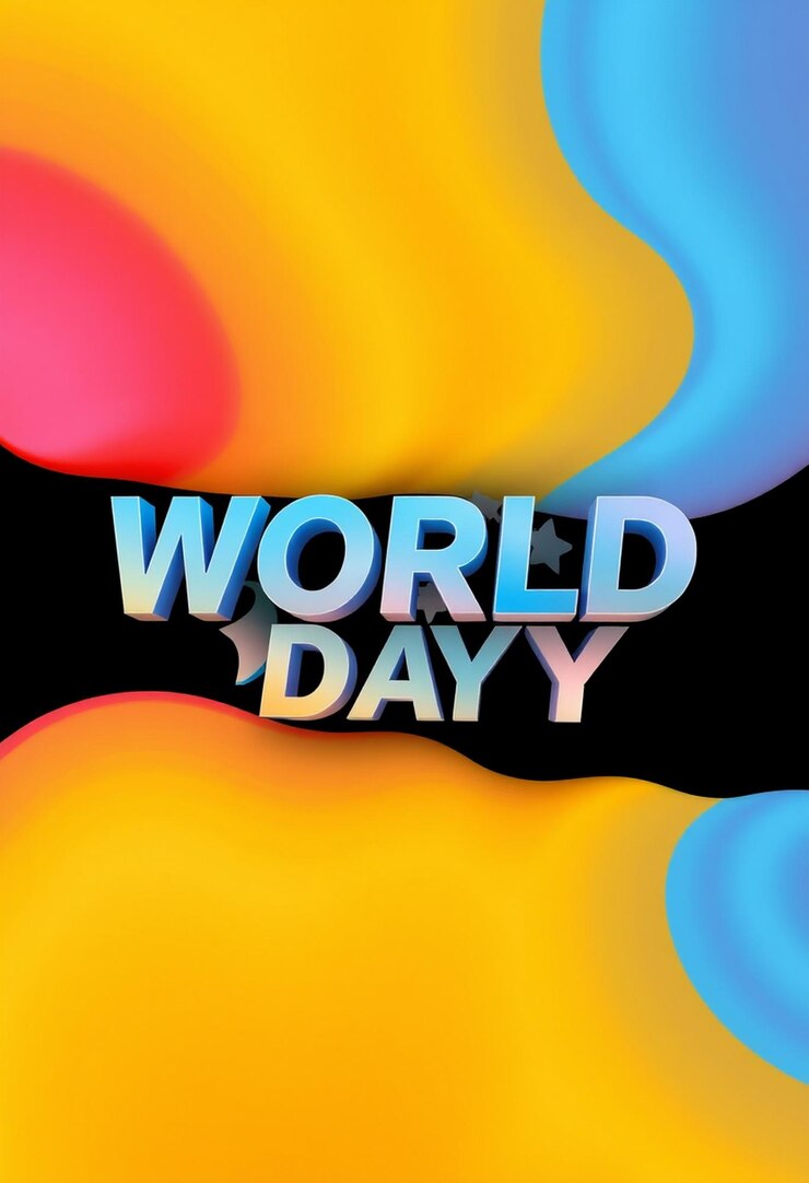 Foto día mundial del arte efecto de texto 3d vector totalmente editable