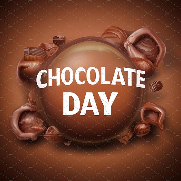Día mundial del chocolate realista gratuito con fondo de chocolate