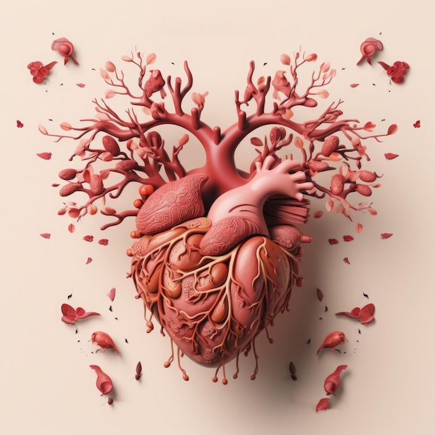El Día Mundial del Corazón El latido del corazón humano Ilustración plana