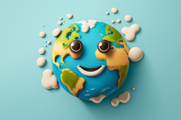 Dia Mundial da Água Linda Cobertura de Terra com conceito isolado de água 18 bits Copiar espaço Ai Generatice