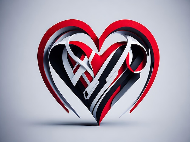 Foto dia mundial da aids com fita vermelha em forma de coração entrelaçada