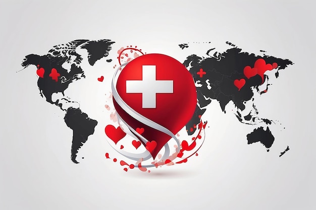 Dia Mundial da Cruz Vermelha em 8 de maio conceito de vetor ilustração do conceito de saúde da Cruzvermelha com elementos vetoriais