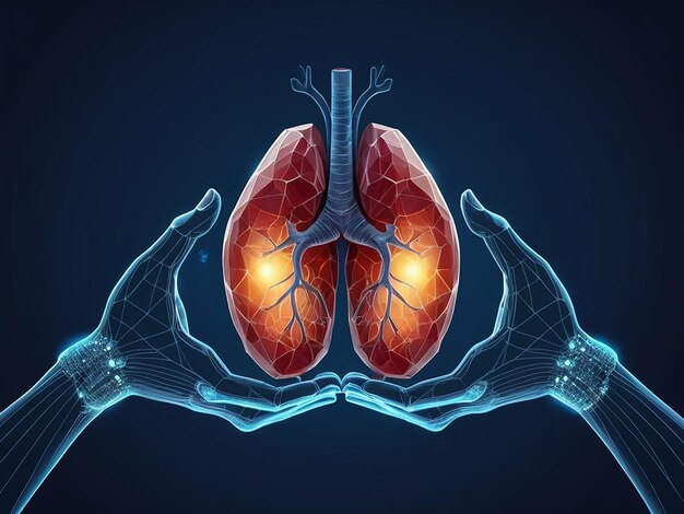 Dia Mundial da Hepatite um desenho de uma mão humana com a palavra pulmões