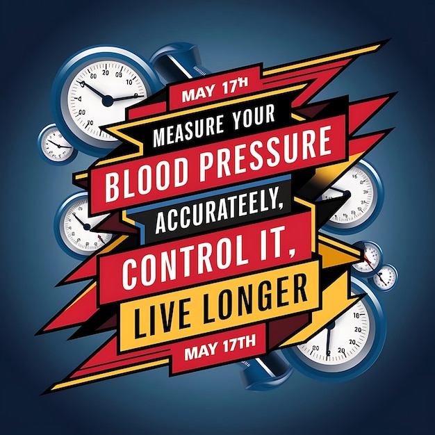 Dia Mundial da Hipertensão Ilustração do Vector Comemorada Todos os 17 de Maio para Sintomas e Prevenção
