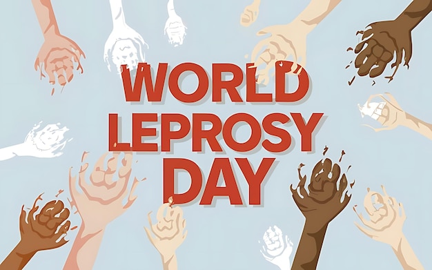 Dia Mundial da Lepra com ilustração de tipografia clipart