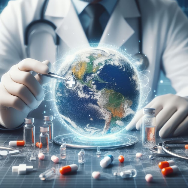 Dia Mundial da Saúde Doutor Hospital Saúde Médica ultra detalhado 8K realista