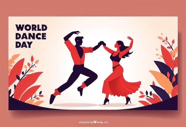 Día Mundial de la Danza 29 de abril Diseño de ilustraciones para carteles, pancartas, folletos, tarjetas, portadas, saludos y bailarines