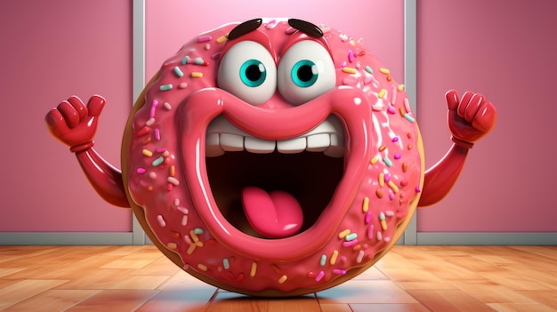 Foto dia mundial do donut, 5 de junho: desenho animado em 3d