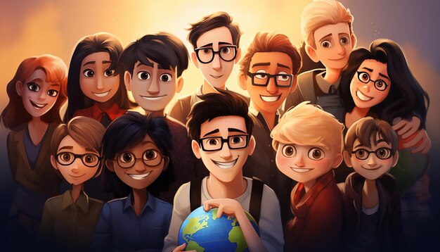 Dia Mundial do Estudante estilo pixar