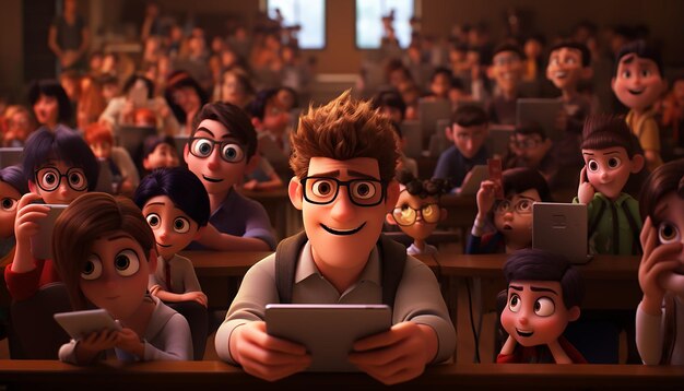 Foto dia mundial do estudante estilo pixar