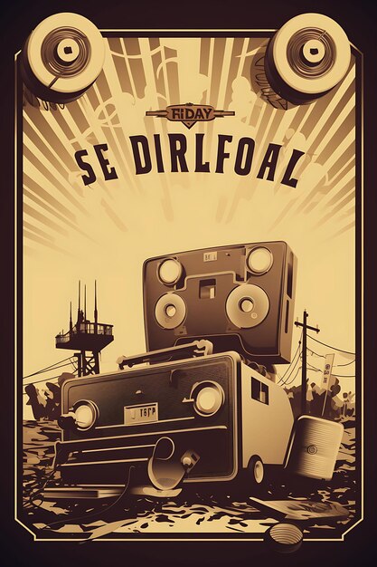 Dia mundial do património audiovisual strips de velhos filmes sepia ton dia internacional da arte poster criativa