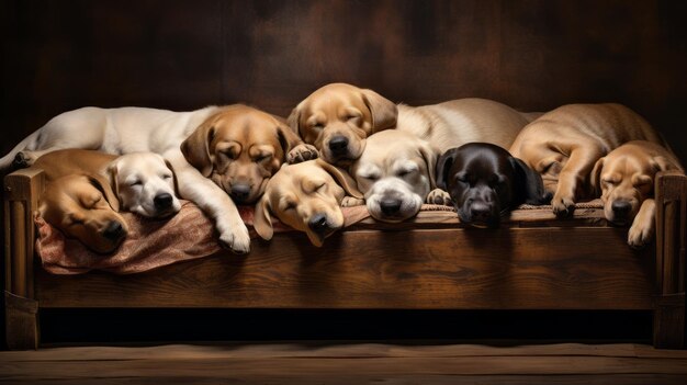 Foto dia mundial do sono dos cães adormecidos