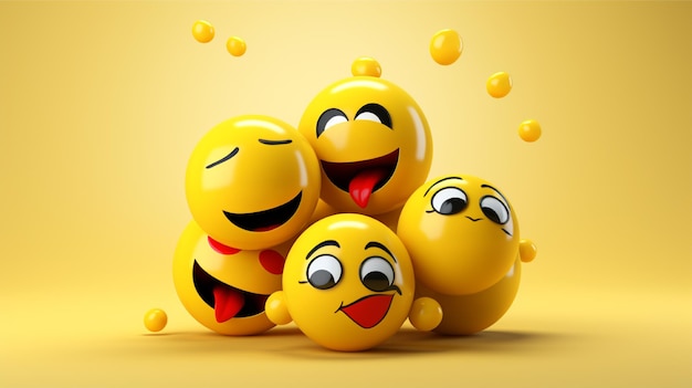 Dia Mundial do Sorriso Emoji de rosto isolado rosto feliz