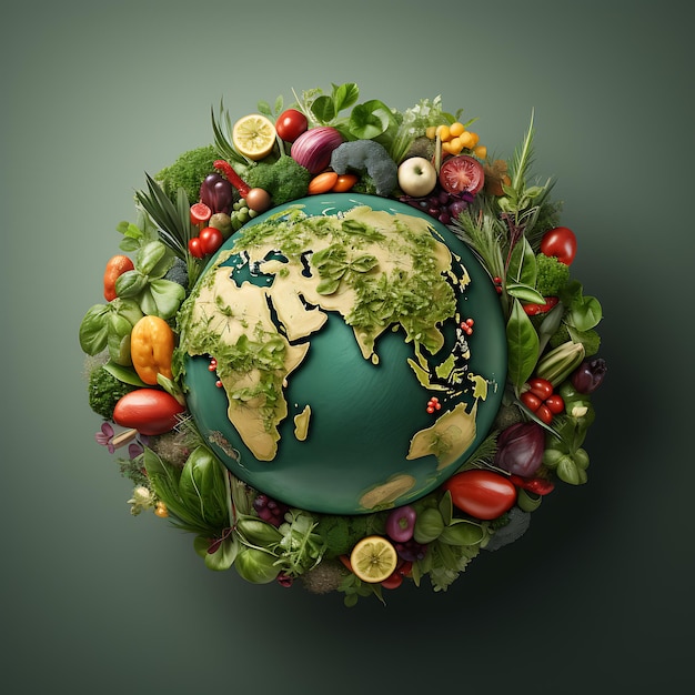 Foto dia mundial do vegetariano conceito do dia mundial da alimentação contexto do dia mundial do veganismo conceito do dia vegetal