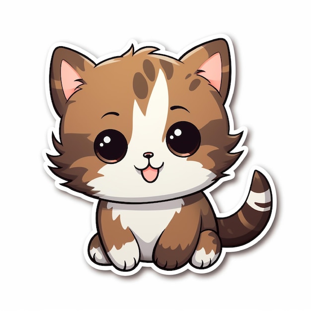 Dia Mundial dos Animais do Gato Kawaii Bonito