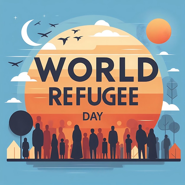 Dia Mundial dos Refugiados um cartaz para o Dia Mundial do Mar