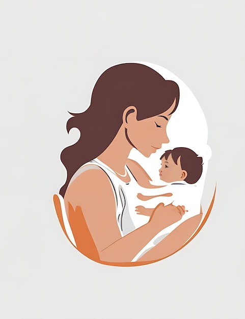 Foto día mundial de la lactancia materna ilustración minimalista de arte vectorial de madres y bebés celebrando el día de la madre