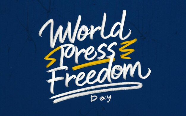 Día Mundial de la Libertad de la Prensa escrito a mano